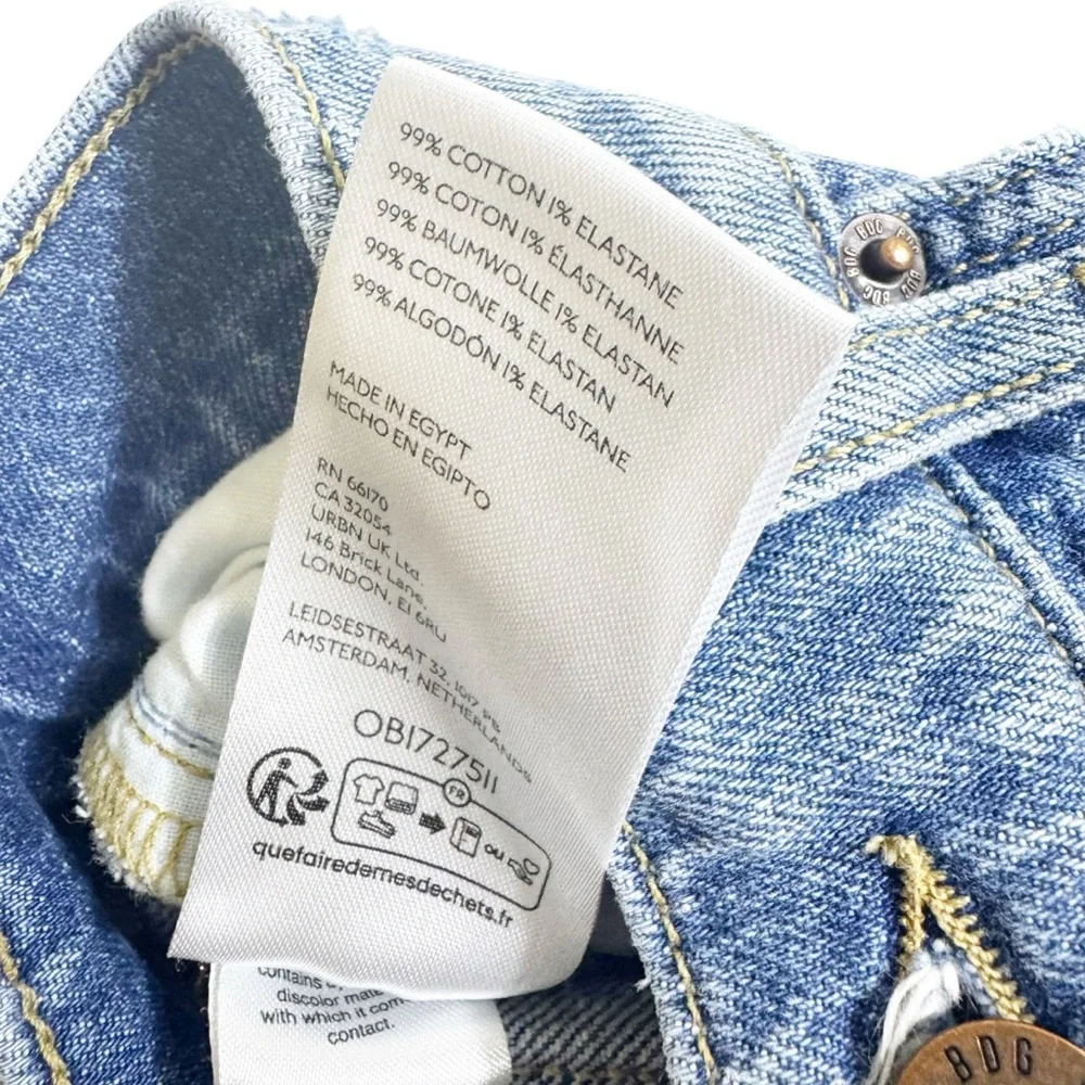 Anthropologie BDG High‎ Waist Distressed Raw Hem Denim Shorts Blue Size 26